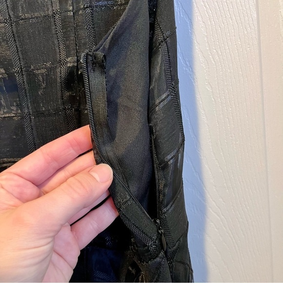 NWT Ocean Drive Black long Dress maxi sheer evening plaid Women Small elegant - Picture 8 of 11